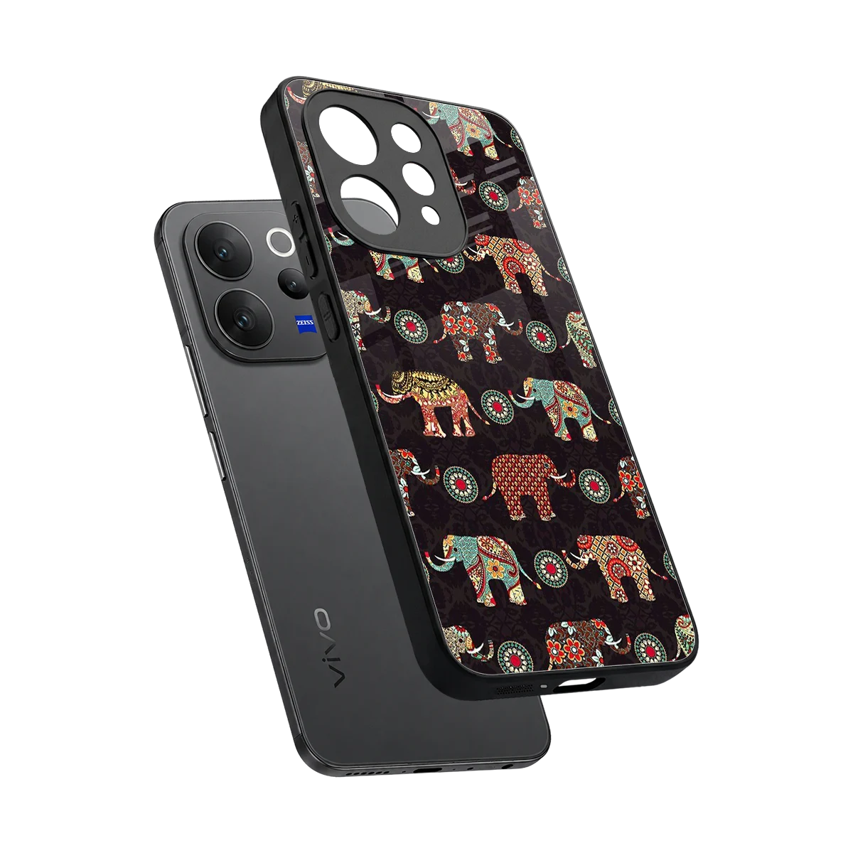 Elephant Art sleek vivo v70 elite cover with tempered glass back and TPU edges