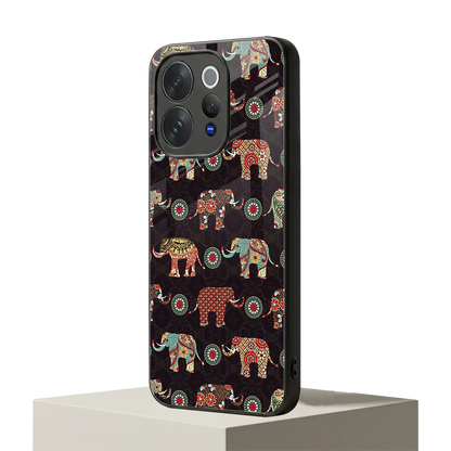 Elephant Art vivo v70 mobile cover | shockproof glass phone case