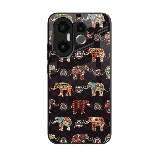 Elephant Art back phone cover | glass case for vivo x200 fe