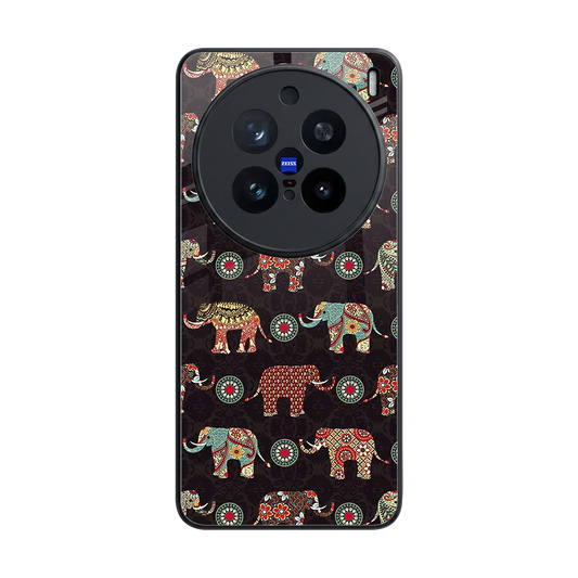 Elephant Art back phone cover | glass case for vivo x200 pro