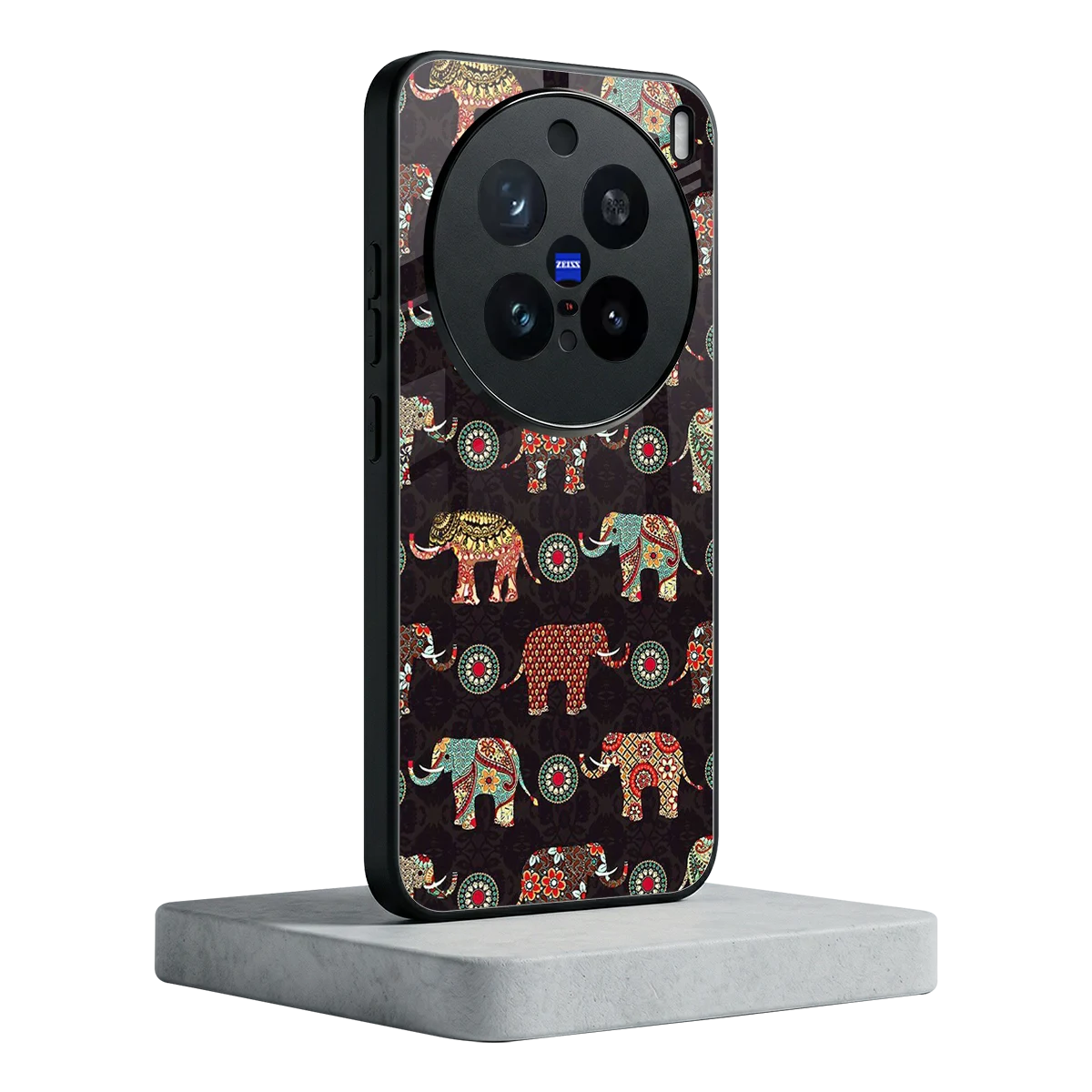 Elephant Art vivo x200 pro mobile cover | shockproof glass phone case