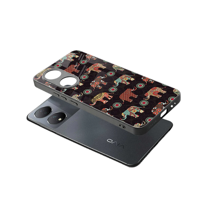 Elephant Art sleek Vivo-y100 cover with tempered glass back and TPU edges