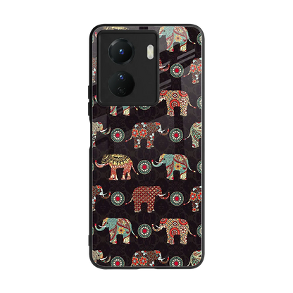 Elephant Art back phone cover | glass case for vivo y16