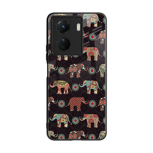 Elephant Art back phone cover | glass case for vivo y16