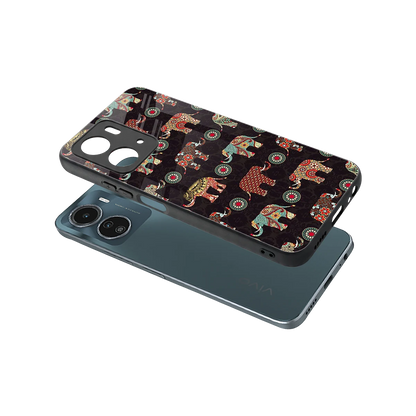 Elephant Art sleek vivo y16 cover with tempered glass back and TPU edges