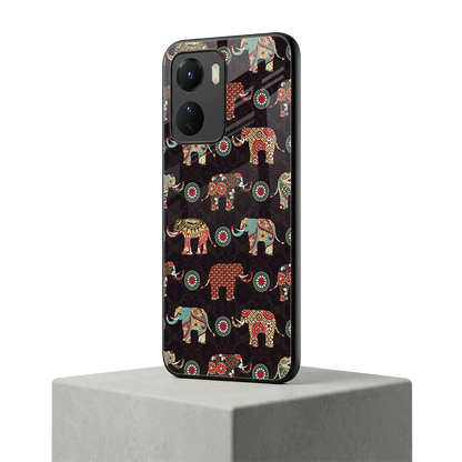 Elephant Art vivo y16 mobile cover | shockproof glass phone case