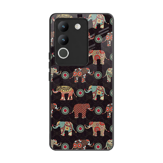 Elephant Art back phone cover | glass case for vivo y200 5g