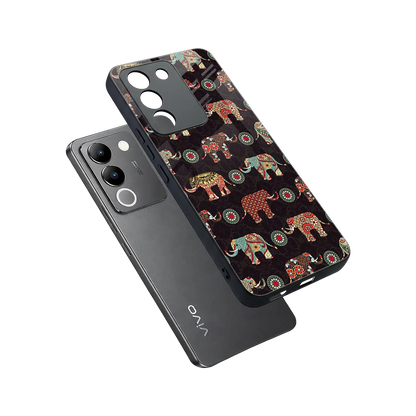 Elephant Art sleek vivo y200 5g cover with tempered glass back and TPU edges
