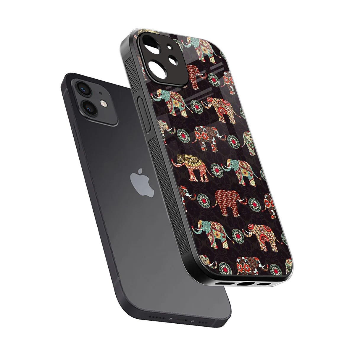 Elephant Art sleek iphone 11 cover with tempered glass back and TPU edges