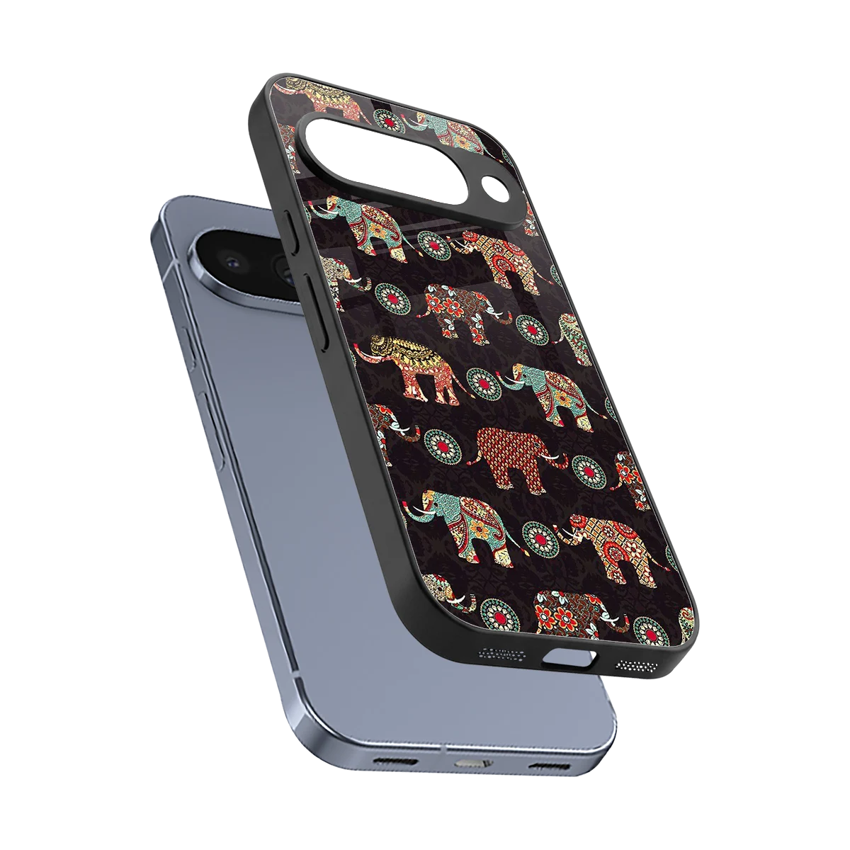 Elephant Art sleek google pixel 10 cover with tempered glass back and TPU edges