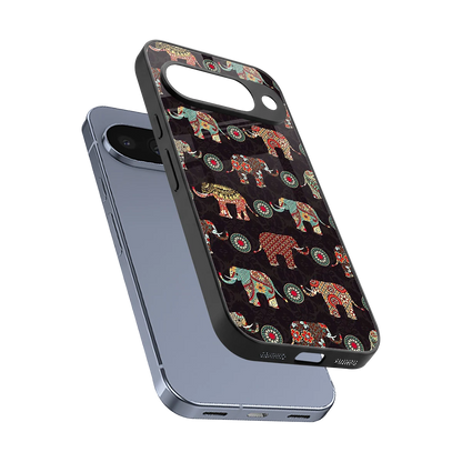 Elephant Art sleek google pixel 10 cover with tempered glass back and TPU edges