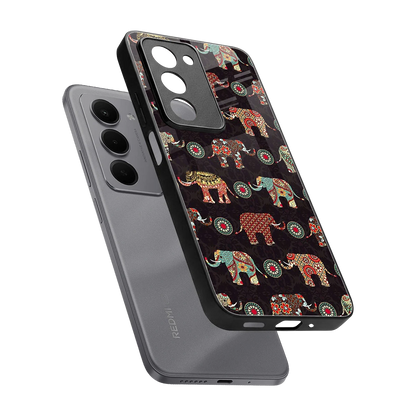 Elephant Art sleek redmi 15 5g cover with tempered glass back and TPU edges
