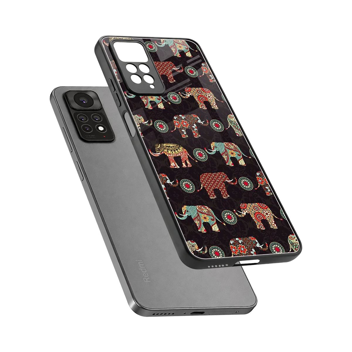 Elephant Art sleek redmi note 11 pro cover with tempered glass back and TPU edges
