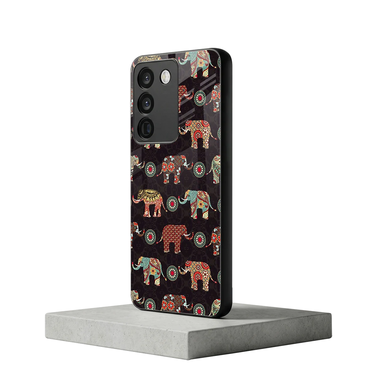 Elephant Art vivo y200 5g mobile cover | shockproof glass phone case