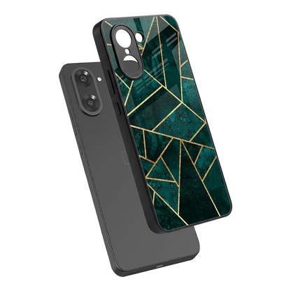 Emerald Geometry sleek oneplus nord ce5 5g cover with tempered glass back and TPU edges