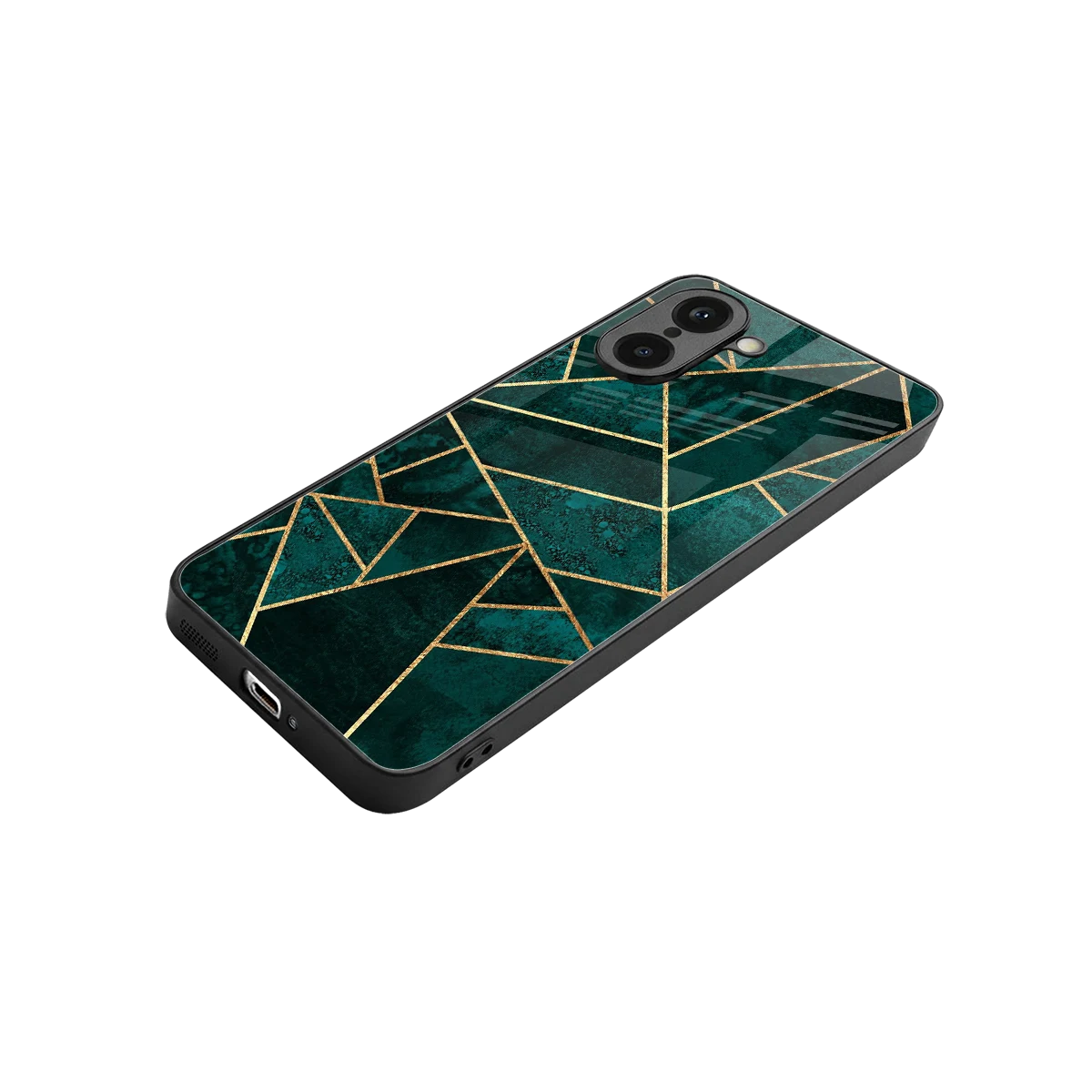 Emerald Geometry stylish phone case for oneplus nord ce5 5g | glossy glass and slim fit