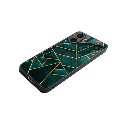 Emerald Geometry stylish phone case for oneplus nord ce5 5g | glossy glass and slim fit