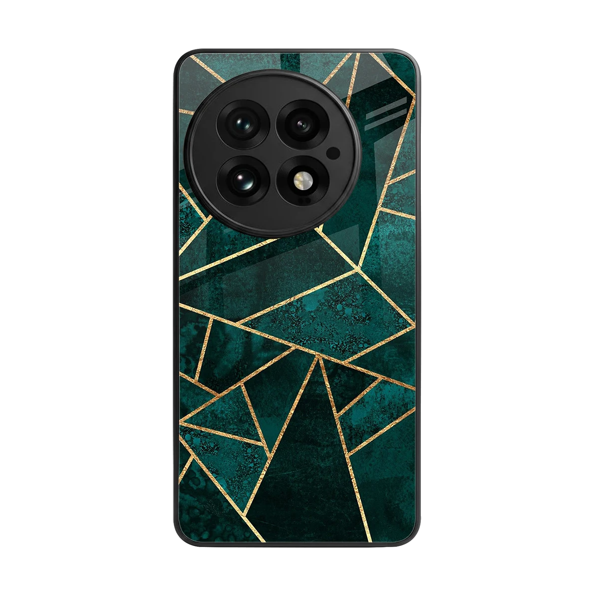 Emerald Geometry back phone cover | glass case for oneplus 13