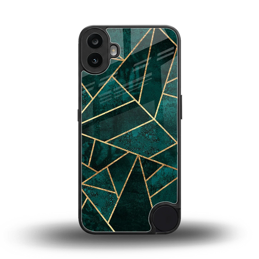 Emerald Geometry back phone cover | glass case for cmf nothing phone 1