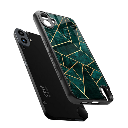 Emerald Geometry sleek cmf nothing phone 1 cover with tempered glass back and TPU edges