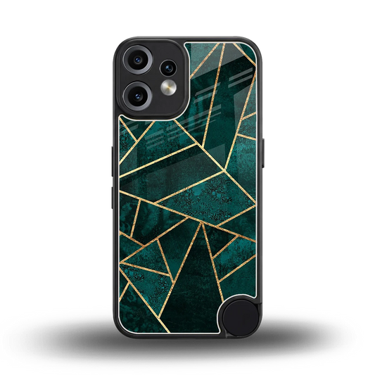 Emerald Geometry back phone cover | glass case for cmf nothing phone 2 pro