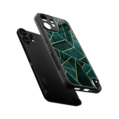 Emerald Geometry sleek cmf nothing phone 2 pro cover with tempered glass back and TPU edges