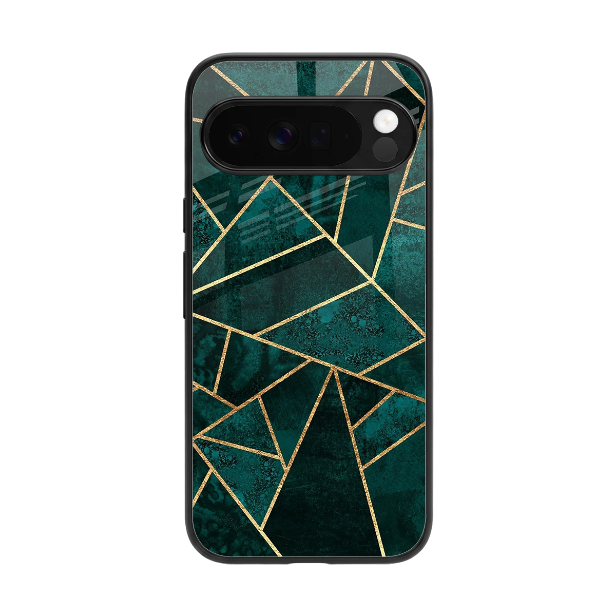 Emerald Geometry back phone cover | glass case for google pixel 10 pro xl