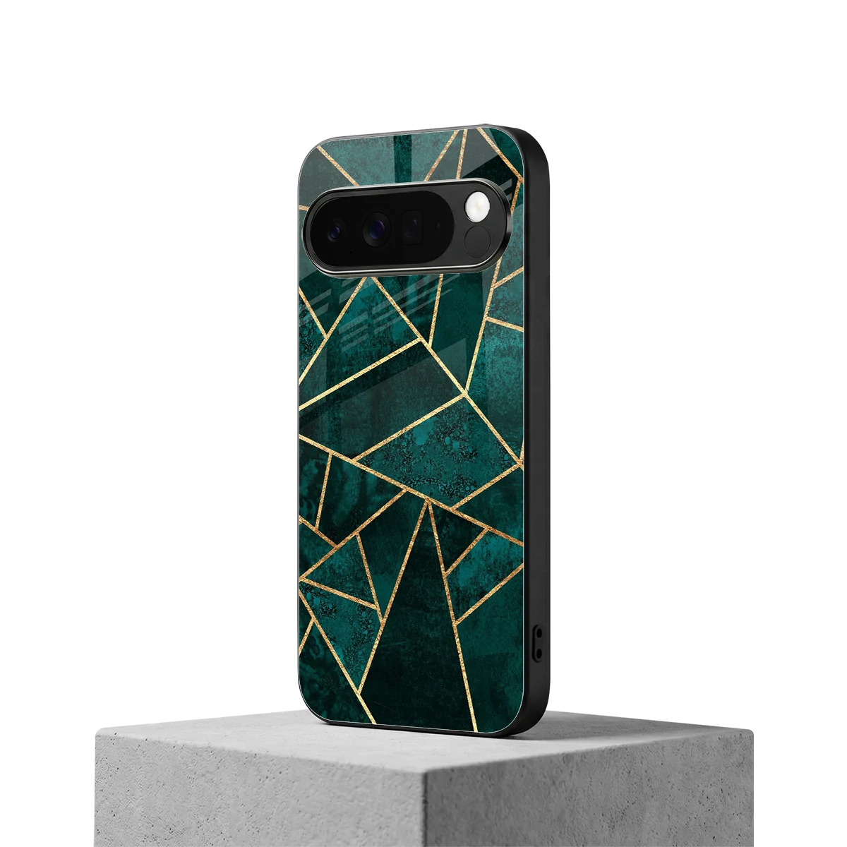 Emerald Geometry google pixel 10 pro xl mobile cover | shockproof glass phone case