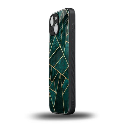 Emerald Geometry iphone 13 mini mobile cover | shockproof glass phone case
