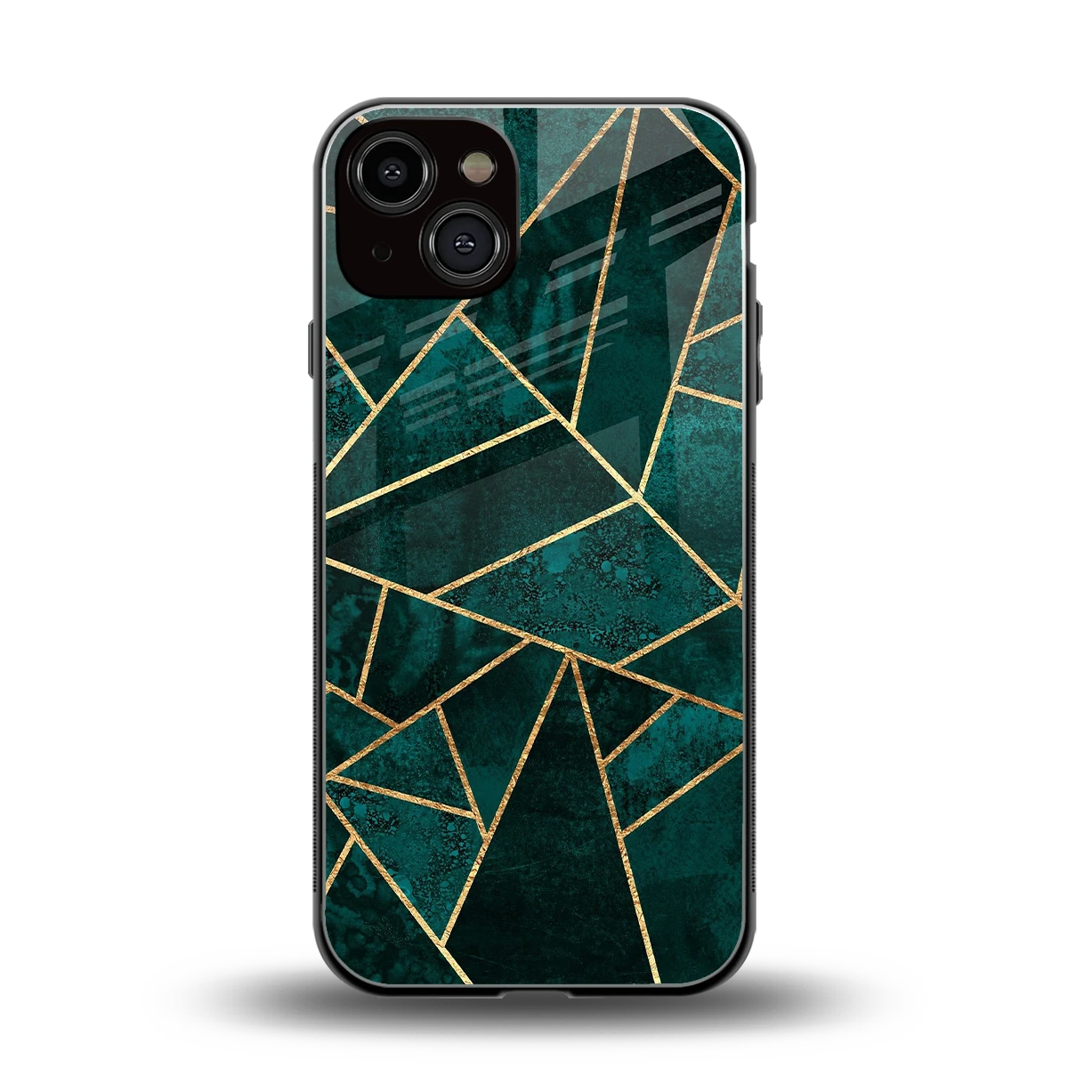 Emerald Geometry back phone cover | glass case for iphone 13