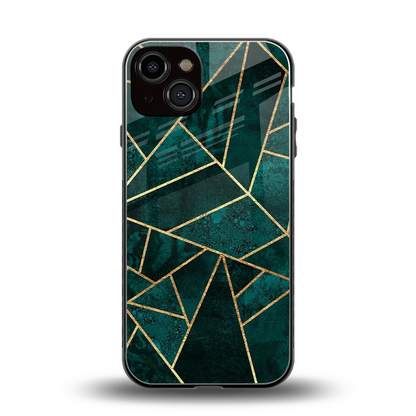 Emerald Geometry back phone cover | glass case for iphone 14