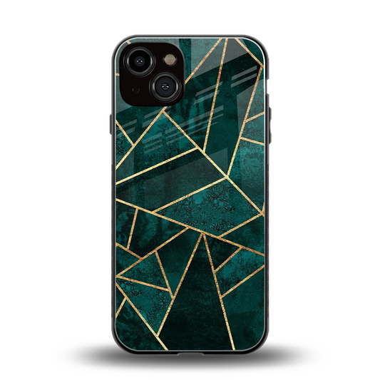 Emerald Geometry back phone cover | glass case for iphone 14