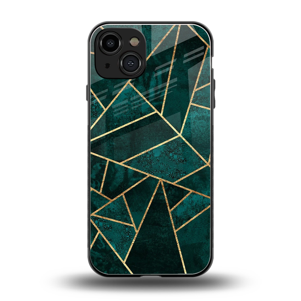 Emerald Geometry back phone cover | glass case for iphone 15