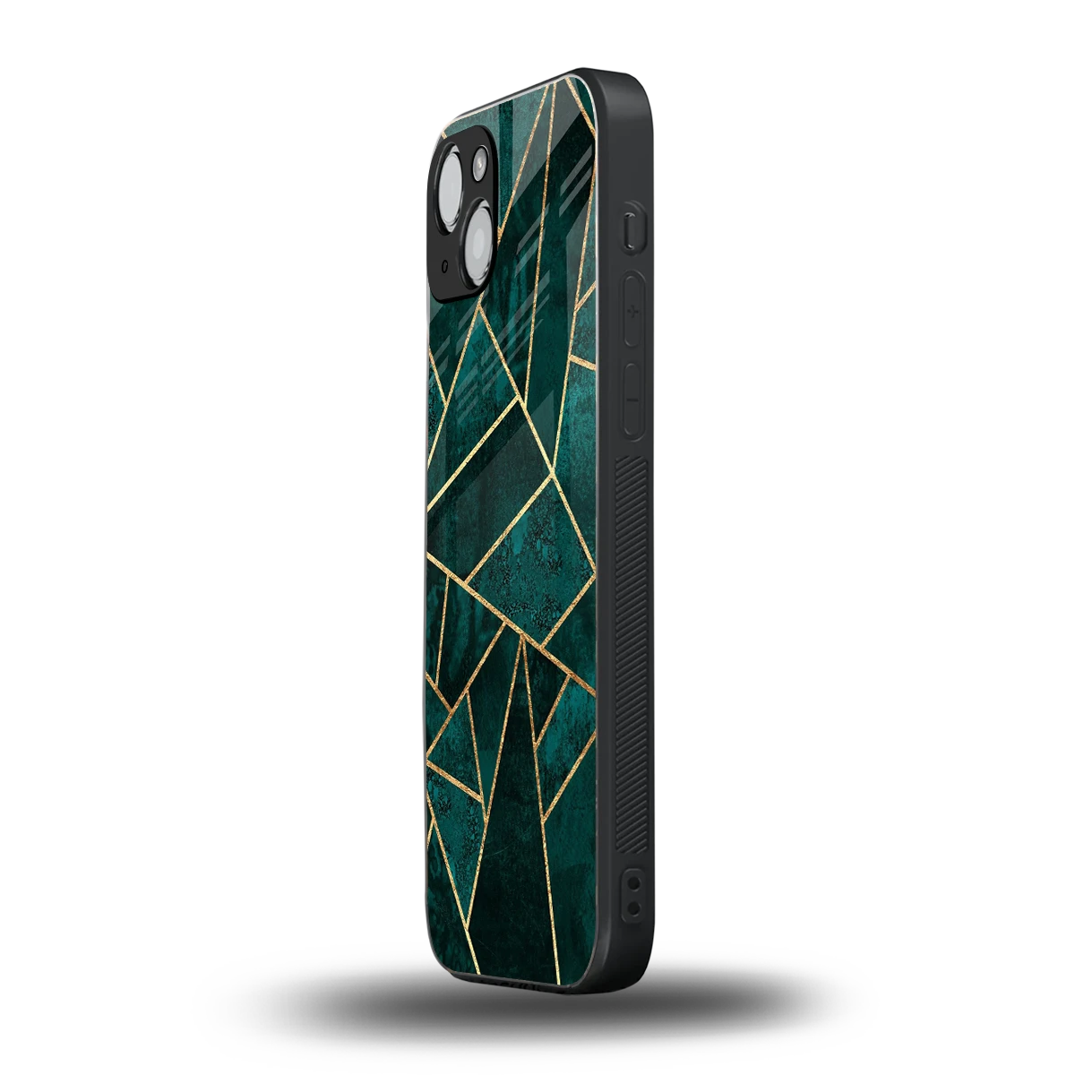 Emerald Geometry iphone 15 mobile cover | shockproof glass phone case