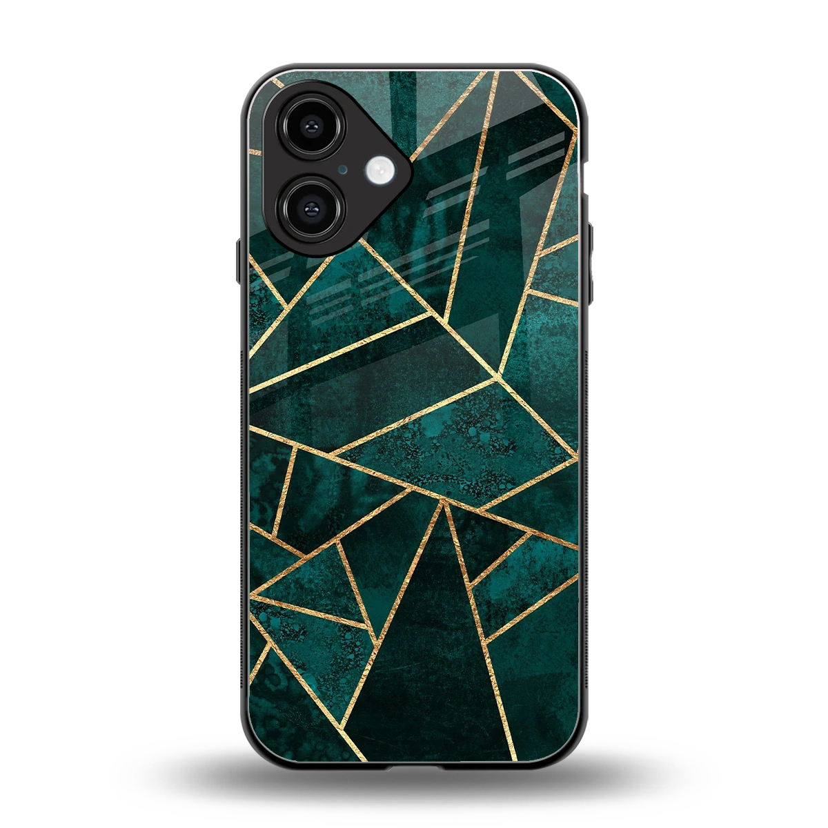 Emerald Geometry back phone cover | glass case for iphone 16