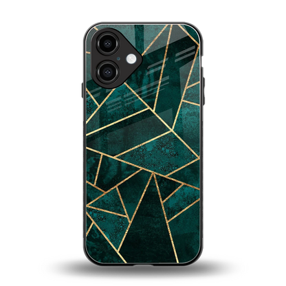 Emerald Geometry back phone cover | glass case for iphone 16