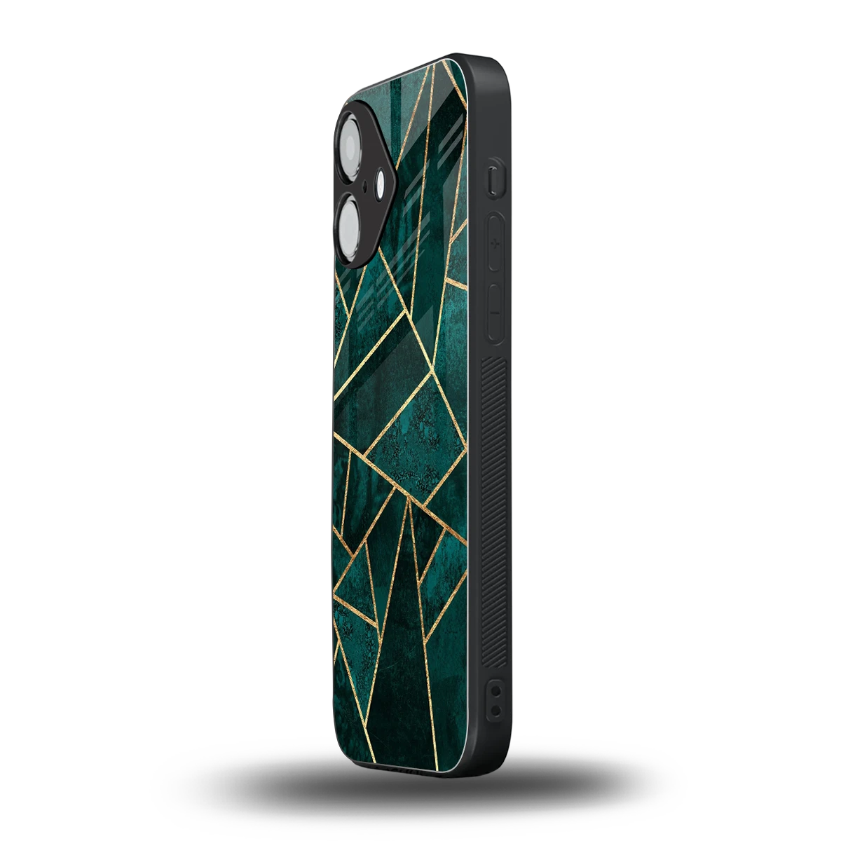 Emerald Geometry iPhone 16 mobile cover | shockproof glass phone case