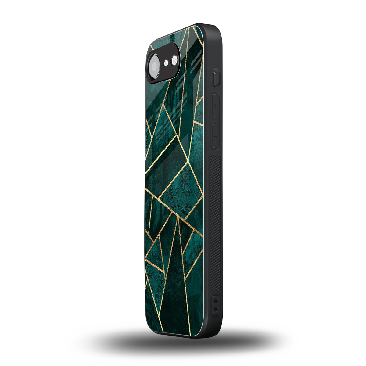 Emerald Geometry iphone 16e mobile cover | shockproof glass phone case
