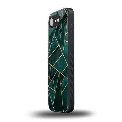 Emerald Geometry iphone 16e mobile cover | shockproof glass phone case