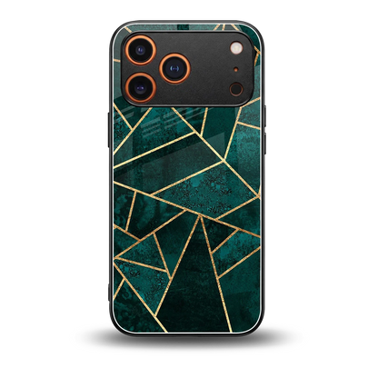 Emerald Geometry back phone cover | glass case for iphone 17 pro