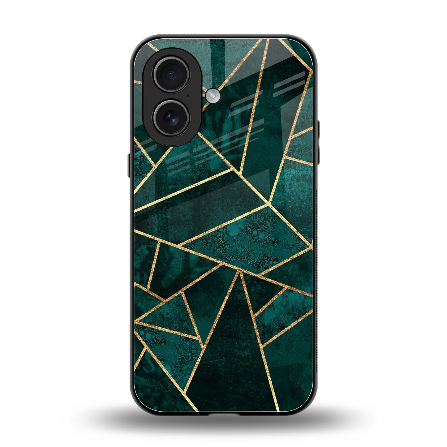 Emerald Geometry back phone cover | glass case for iphone 17