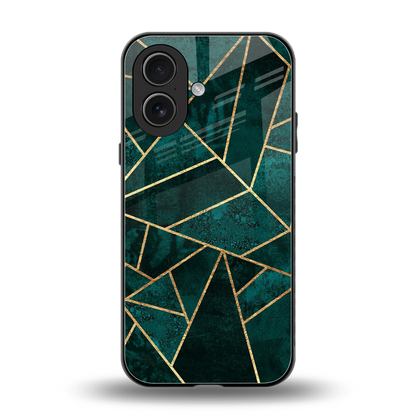 Emerald Geometry back phone cover | glass case for iphone 17