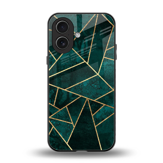 Emerald Geometry back phone cover | glass case for iphone 17
