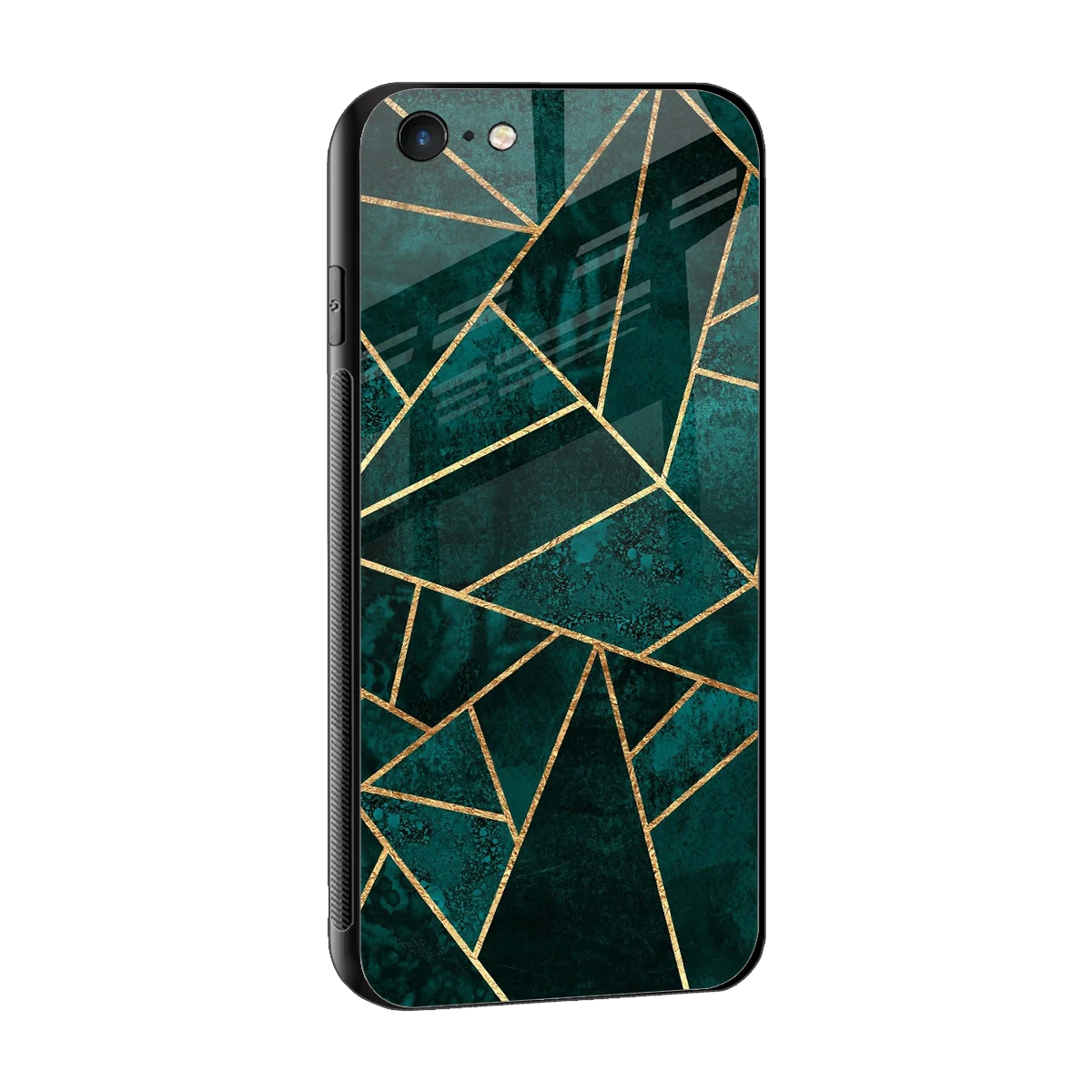 Emerald Geometry sleek iphone 6 cover with tempered glass back and TPU edges