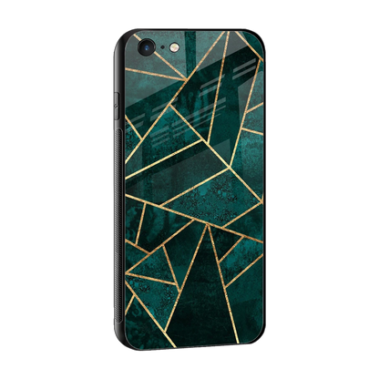 Emerald Geometry sleek iphone 6s plus cover with tempered glass back and TPU edges