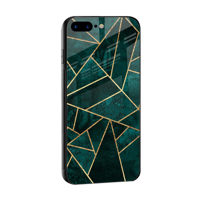 Emerald Geometry sleek iphone 7 plus cover with tempered glass back and TPU edges
