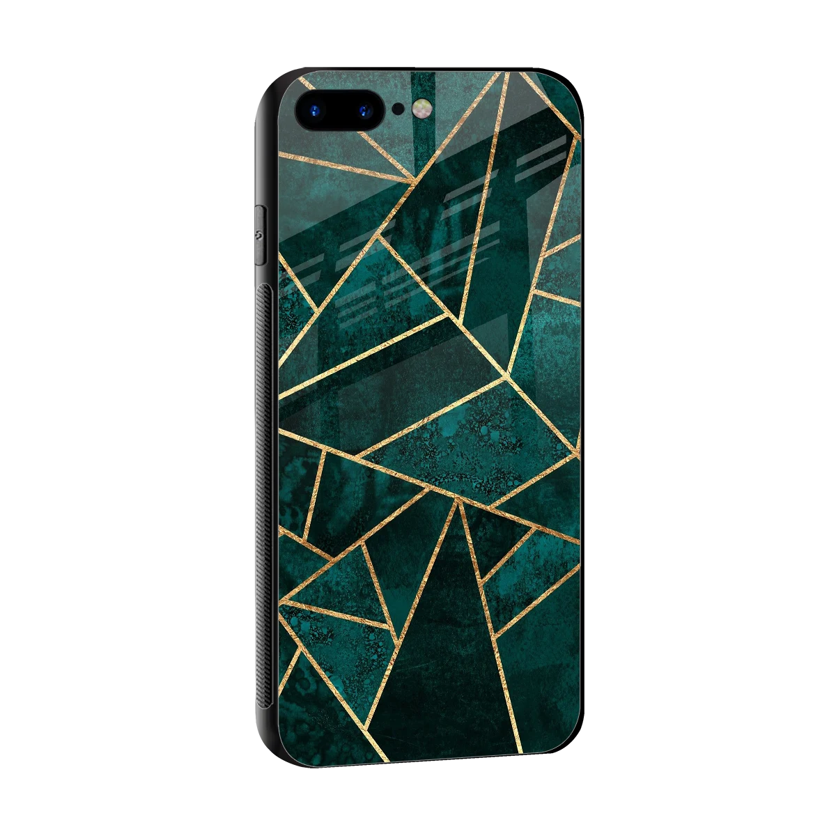 Emerald Geometry sleek iphone 8 plus cover with tempered glass back and TPU edges