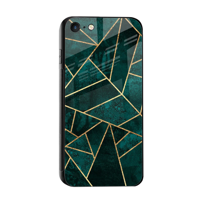 Emerald Geometry sleek iphone 8 cover with tempered glass back and TPU edges