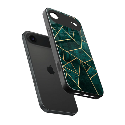 Emerald Geometry sleek iphone air cover with tempered glass back and TPU edges