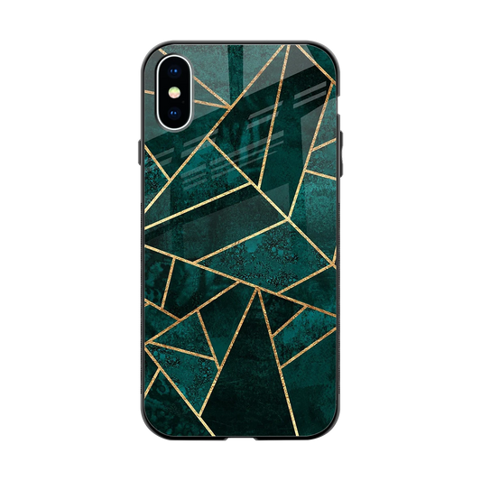 Emerald Geometry back phone cover | glass case for iphone x